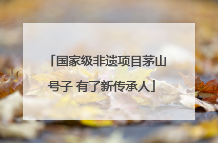 国家级非遗项目茅山号子 有了新传承人