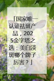 国家唯一认证祛斑产品，2025金字塔之选：美白淡斑哪个牌子厉害？