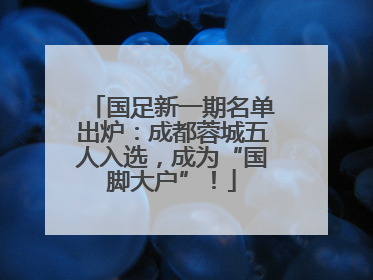 国足新一期名单出炉：成都蓉城五人入选，成为“国脚大户”！