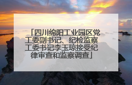 四川绵阳工业园区党工委副书记、纪检监察工委书记李玉琼接受纪律审查和监察调查