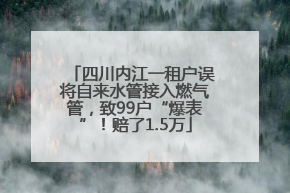 四川内江一租户误将自来水管接入燃气管，致99户“爆表”！赔了1.5万