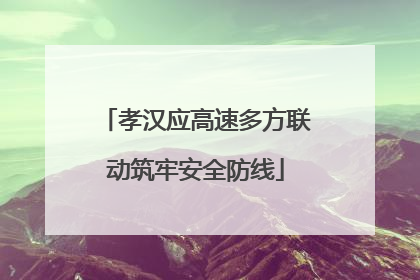 孝汉应高速多方联动筑牢安全防线