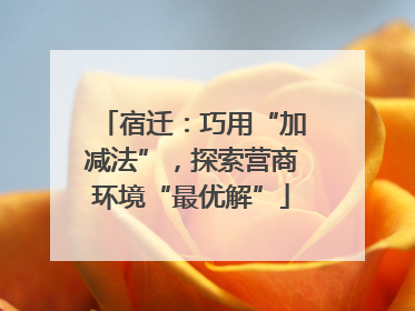 宿迁：巧用“加减法”，探索营商环境“最优解”
