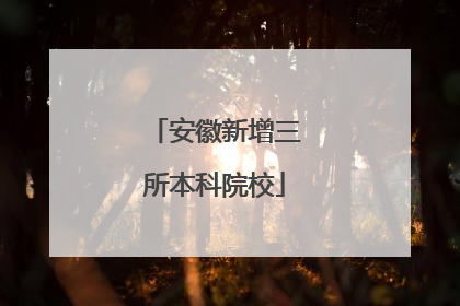 安徽新增三所本科院校