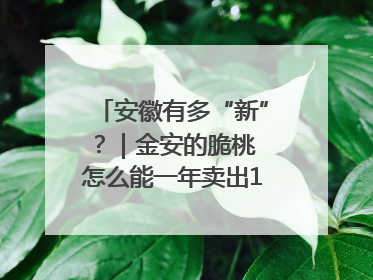 安徽有多“新”？｜金安的脆桃 怎么能一年卖出16亿元？