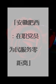 安徽肥西：在职党员为民服务零距离