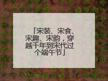 宋装、宋食、宋趣、宋韵，穿越千年到宋代过个端午节