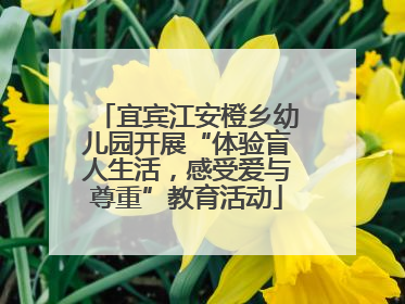 宜宾江安橙乡幼儿园开展“体验盲人生活，感受爱与尊重”教育活动