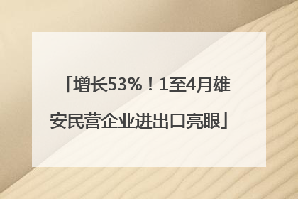 增长53%！1至4月雄安民营企业进出口亮眼