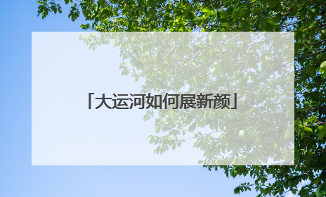 大运河如何展新颜