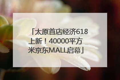 太原首店经济618上新！40000平方米京东MALL启幕
