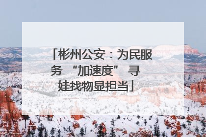 彬州公安：为民服务 “加速度” 寻娃找物显担当