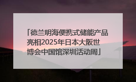 德兰明海便携式储能产品亮相2025年日本大阪世博会中国馆深圳活动周