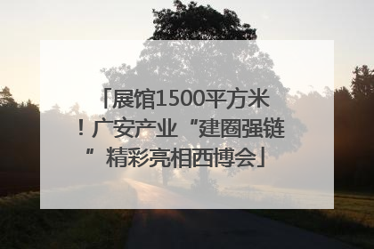 展馆1500平方米！广安产业“建圈强链”精彩亮相西博会