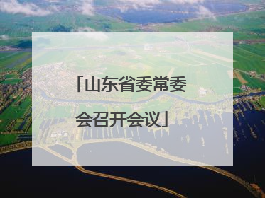 山东省委常委会召开会议