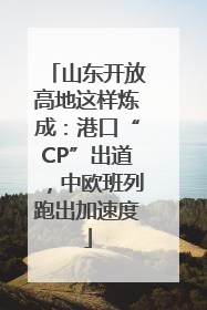 山东开放高地这样炼成：港口“CP”出道，中欧班列跑出加速度