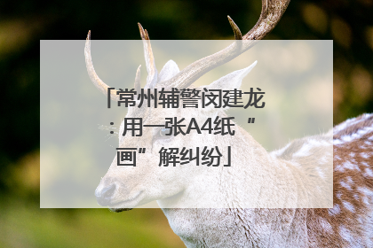 常州辅警闵建龙：用一张A4纸“画”解纠纷