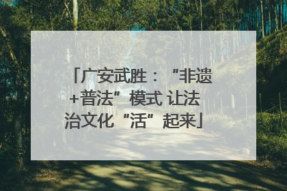 广安武胜：“非遗+普法”模式 让法治文化“活”起来