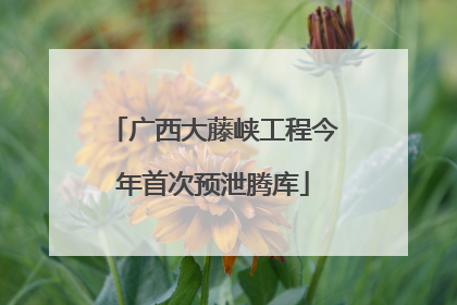 广西大藤峡工程今年首次预泄腾库