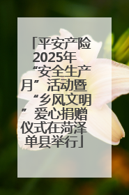 平安产险2025年“安全生产月”活动暨“乡风文明”爱心捐赠仪式在菏泽单县举行