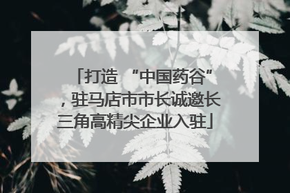 打造 “中国药谷”，驻马店市市长诚邀长三角高精尖企业入驻