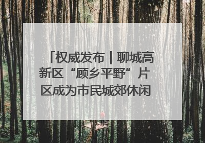 权威发布｜聊城高新区“顾乡平野”片区成为市民城郊休闲全新目的地