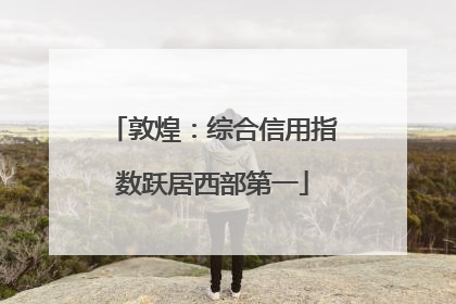 敦煌：综合信用指数跃居西部第一