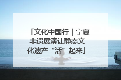 文化中国行｜宁夏 非遗展演让静态文化遗产“活”起来