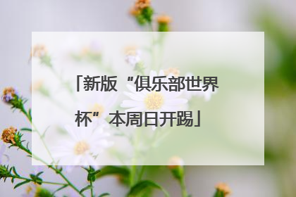 新版“俱乐部世界杯”本周日开踢