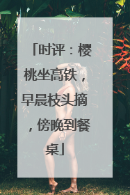 时评：樱桃坐高铁，早晨枝头摘，傍晚到餐桌