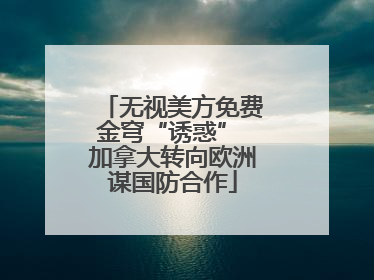 无视美方免费金穹“诱惑” 加拿大转向欧洲谋国防合作