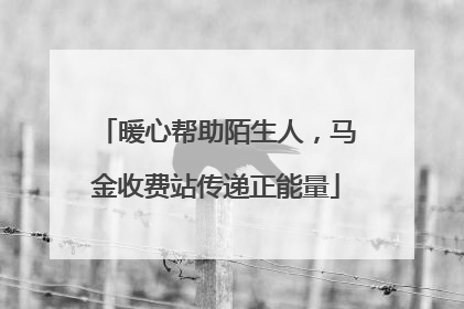 暖心帮助陌生人，马金收费站传递正能量