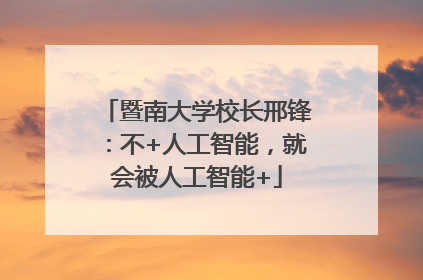 暨南大学校长邢锋：不+人工智能，就会被人工智能+