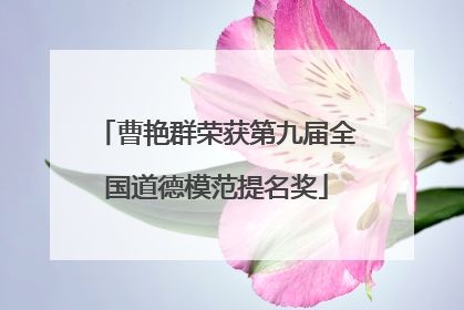 曹艳群荣获第九届全国道德模范提名奖