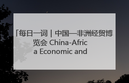 每日一词｜中国—非洲经贸博览会 China-Africa Economic and Trade Expo
