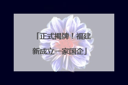 正式揭牌！福建新成立一家国企