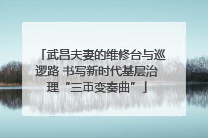 武昌夫妻的维修台与巡逻路 书写新时代基层治理“三重变奏曲”