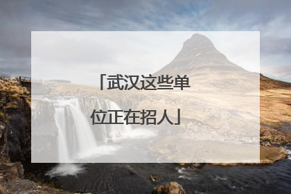 武汉这些单位正在招人