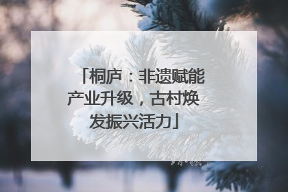 桐庐：非遗赋能产业升级，古村焕发振兴活力