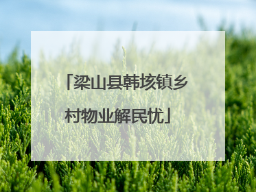 梁山县韩垓镇乡村物业解民忧