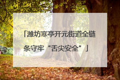 潍坊寒亭开元街道全链条守牢“舌尖安全”