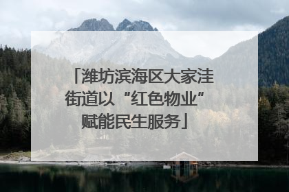 潍坊滨海区大家洼街道以“红色物业”赋能民生服务