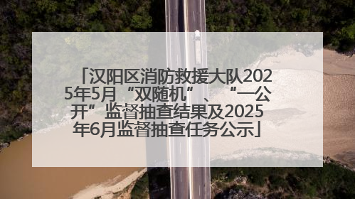 汉阳区消防救援大队2025年5月“双随机”、“一公开”监督抽查结果及2025年6月监督抽查任务公示