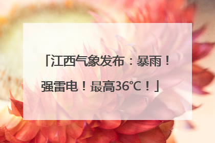 江西气象发布：暴雨！强雷电！最高36℃！