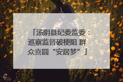 汤阴县纪委监委：巡察监督破梗阻 群众喜圆“安居梦”