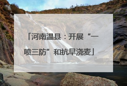 河南温县：开展“一喷三防”和抗旱浇麦