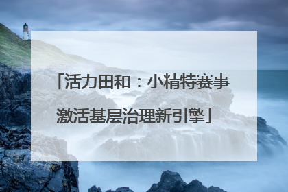活力田和：小精特赛事激活基层治理新引擎
