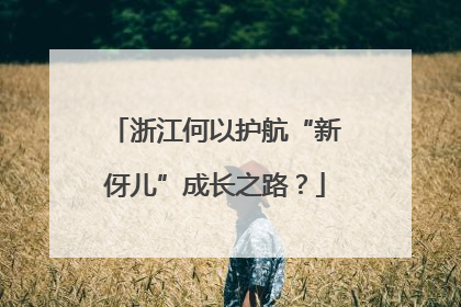 浙江何以护航“新伢儿”成长之路？