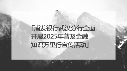 浦发银行武汉分行全面开展2025年普及金融知识万里行宣传活动