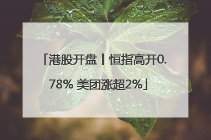 港股开盘丨恒指高开0.78% 美团涨超2%